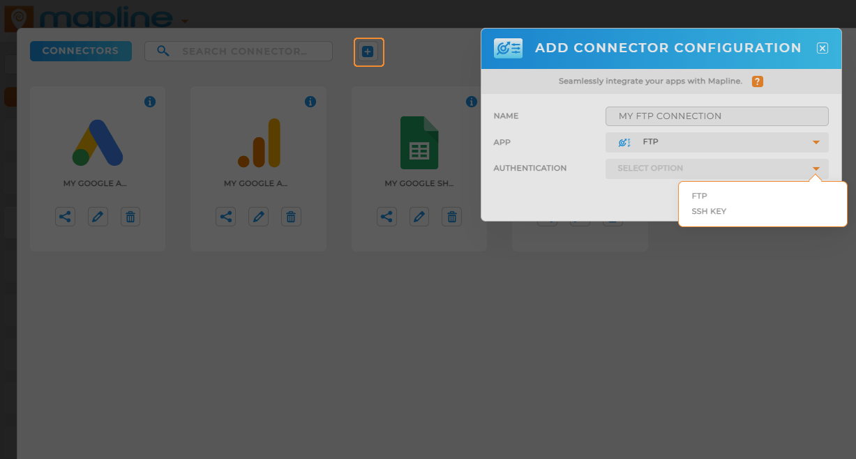 Add FTP connector in Mapline