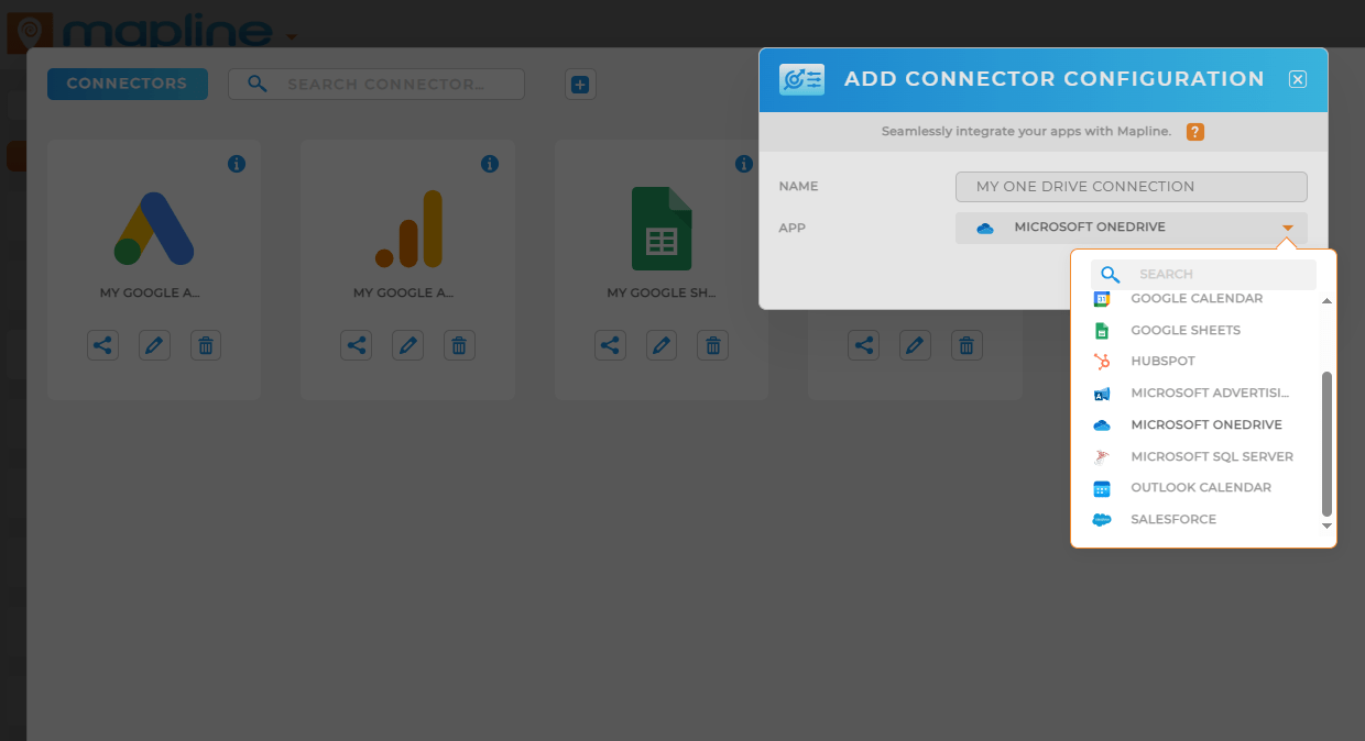 Integrate One Drive with Mapline