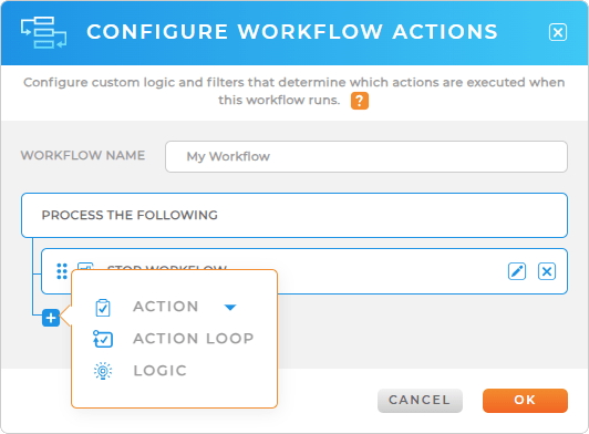 Stop workflow logic