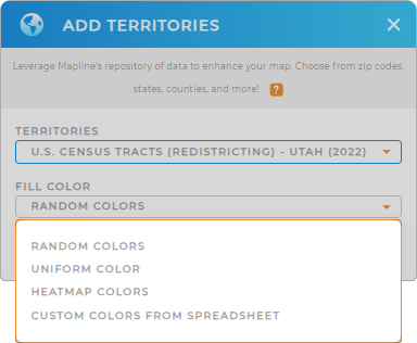Color-code your  U.S. Census Tracts territory map in seconds