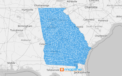 Map of  U.S. county subdivisions