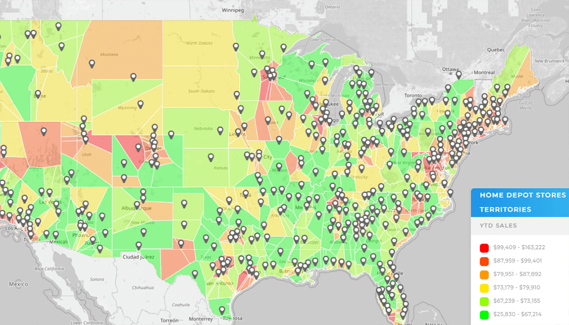 Analyze performance by region with Mapline