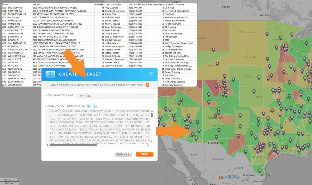 Create instant maps from Excel