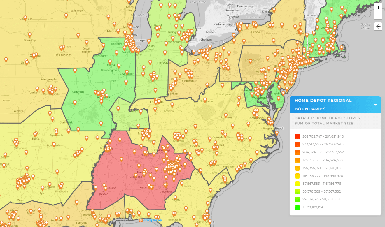example territory heat map