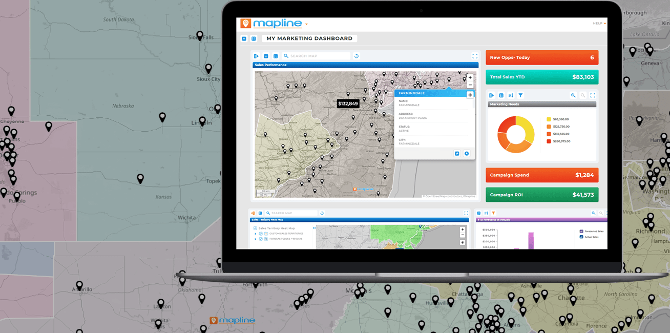 Identify trends and patterns in your data with Mapline's territory mapping